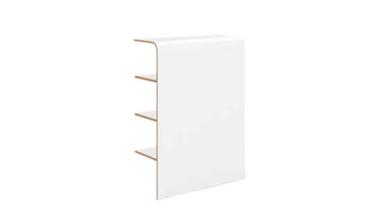 Modernes weißes Regal Tojo platz mit drei schwebenden Ablagen, ideal für Bücher, Deko oder Accessoires