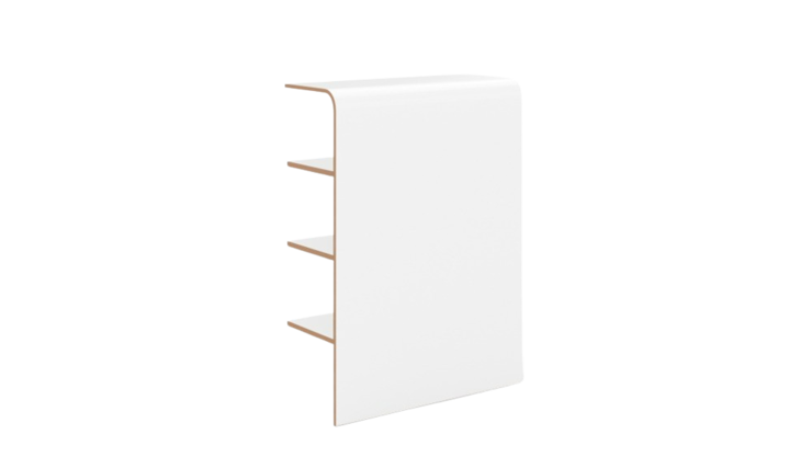Modernes weißes Regal Tojo platz mit drei schwebenden Ablagen, ideal für Bücher, Deko oder Accessoires