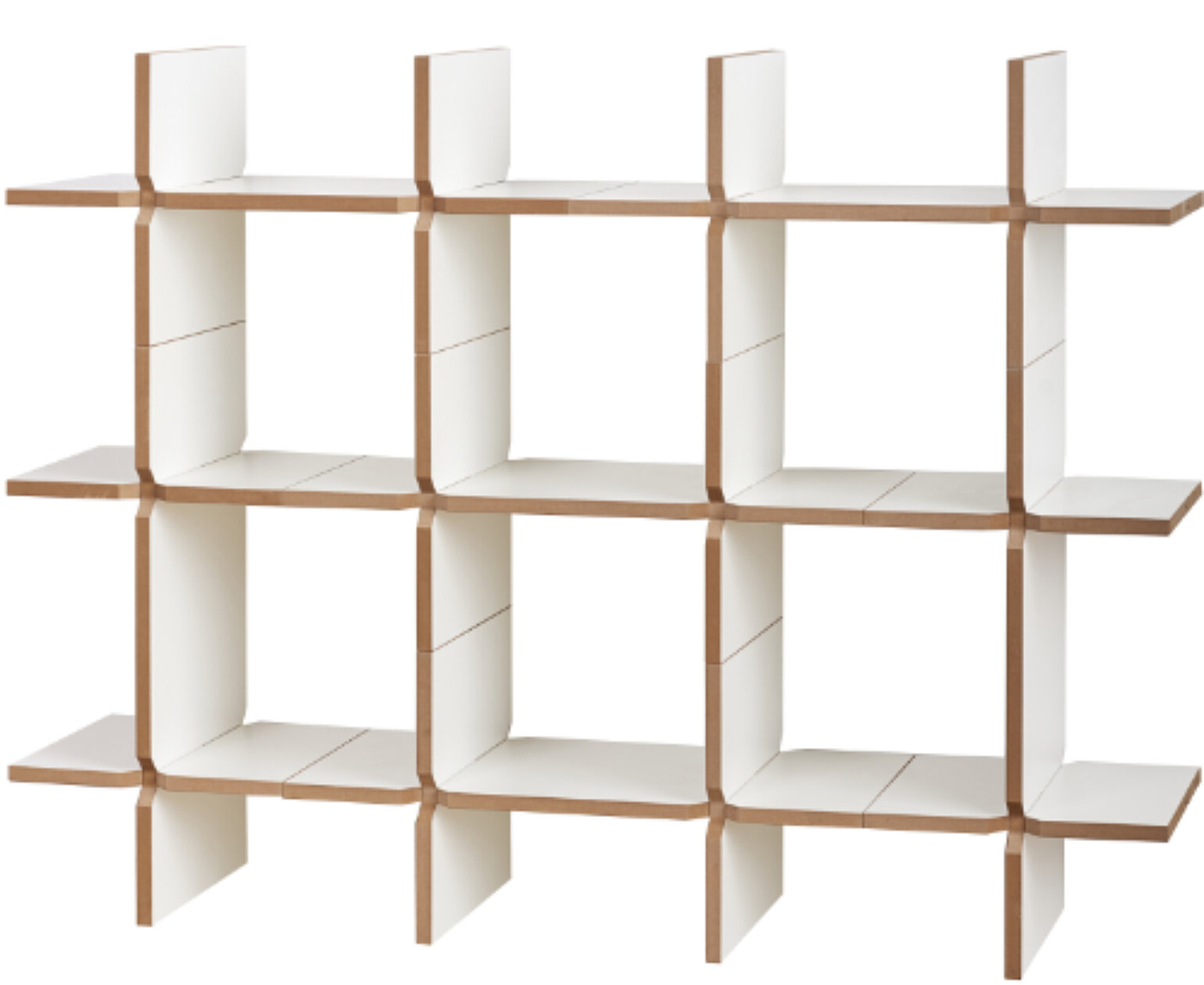 Weißes Regal „solo“ von Tojo mit naturbelassenem Holzrahmen – modulares Stecksystem mit offener Fächerstruktur für Bücher, Deko und Ordnung