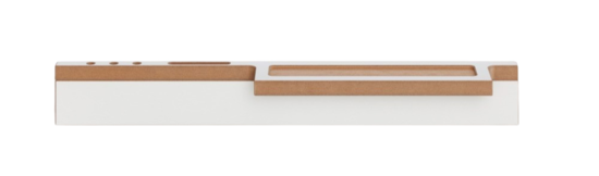 Weiße Wandgarderobe Tojo grad mit Ablagefläche und Haken in natürlicher Holzoptik