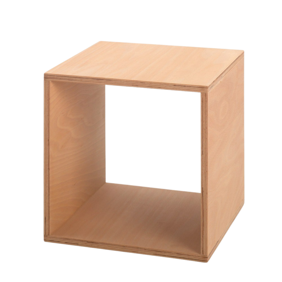 Tojo cube Regalwürfel aus naturbelassenem Holz, flexibel stapelbar für individuelle Regal- oder Aufbewahrungslösungen