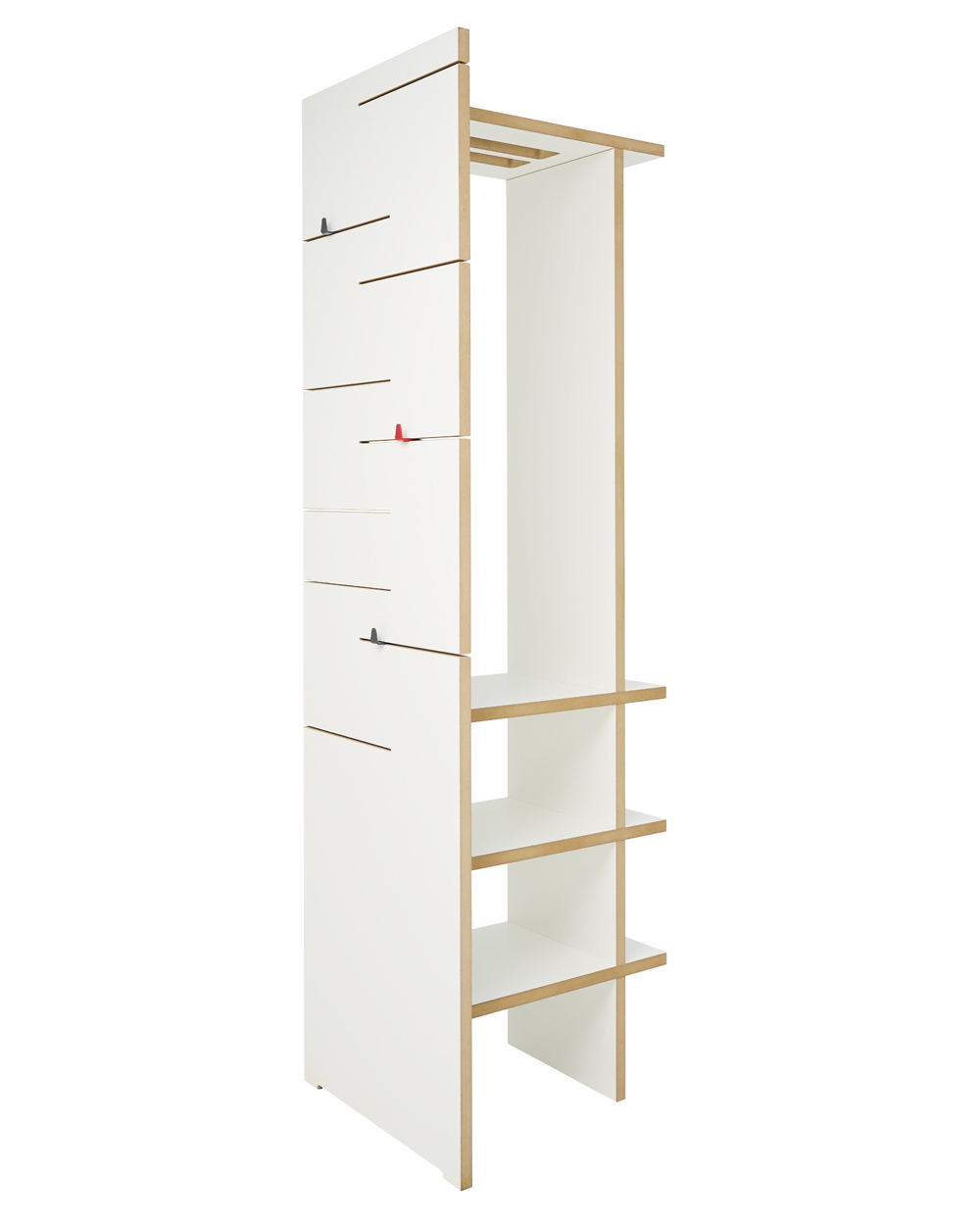 Tojo Angeber 500 Garderobe aus Holz mit minimalistischer Gestaltung, funktionalen Regalen und Stangen für modernen Stauraum