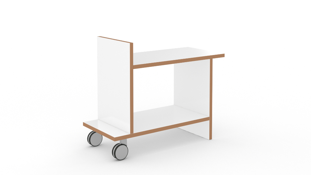 Tojo Freund Rollregal mit praktischem Design, ideal für Aufbewahrung und Mobilität, ausgestattet mit stabilen Rollen für einfache Handhabung.