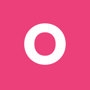 Das Bild zeigt ein einfaches, minimalistische Design mit dem Buchstaben "O" in weiß auf einem pinkfarbenen Hintergrund.