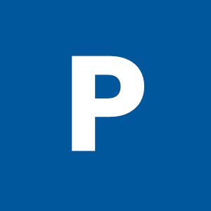 Referenz Peter Gommers mit dem Buchstaben "P" in weißer Schrift auf blauem Hintergrund.